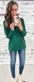 Forest Green Ribbed Relaxed Top