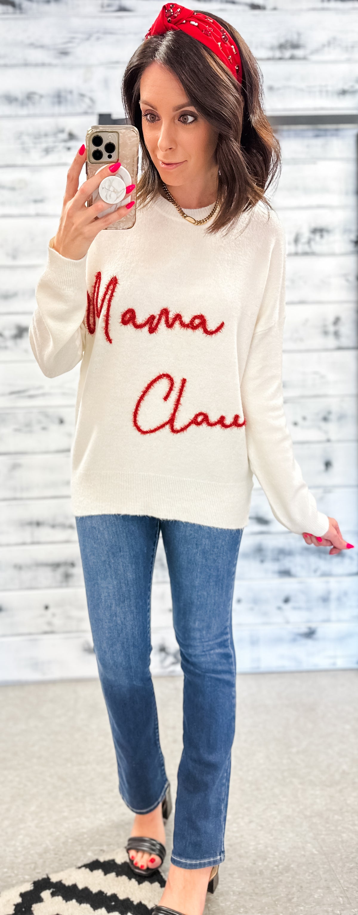 &quot;Mama Claus&quot; Tinsel Sweater