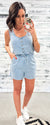 Chambray Denim Button Up Romper