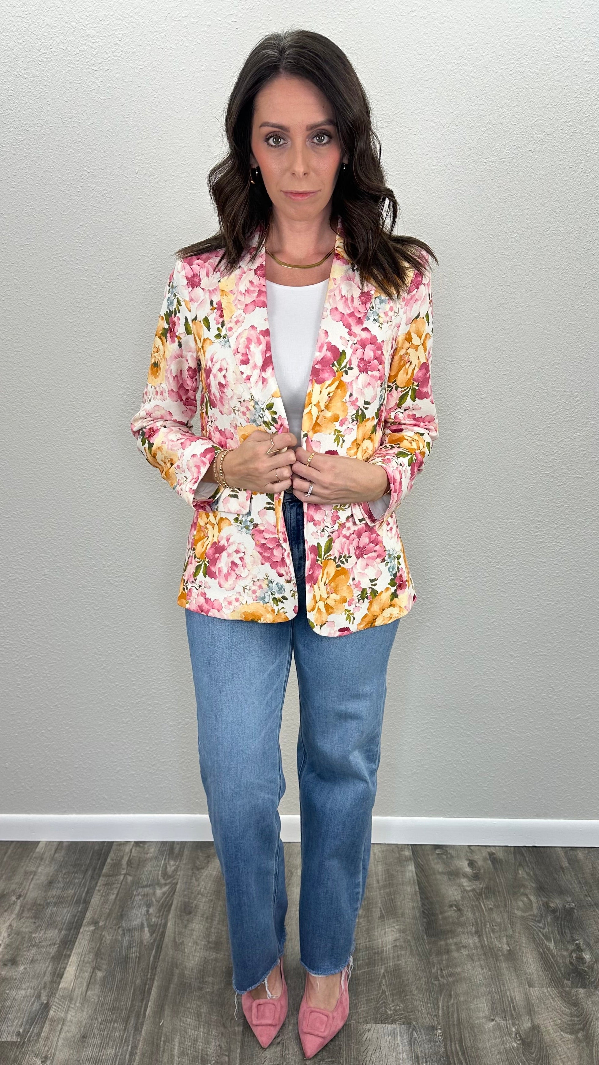 In Bloom Floral Linen Blazer