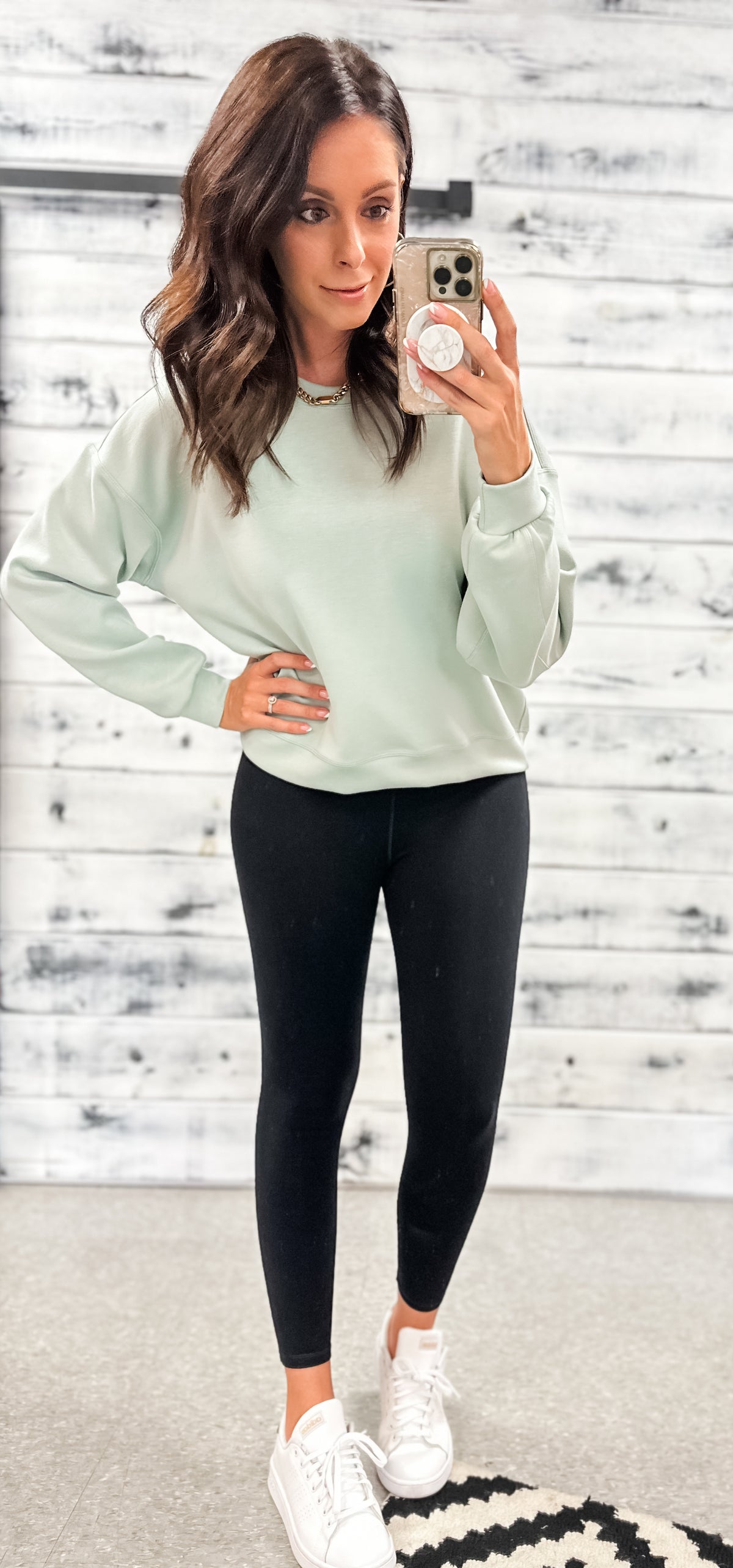 Light Sage Softest Ever Relaxed &quot;Crop&quot; Sweatshirt