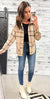 Tan & Black Plaid Front Pocket Shacket