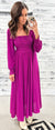 Plum Ruched Lace Detail Maxi