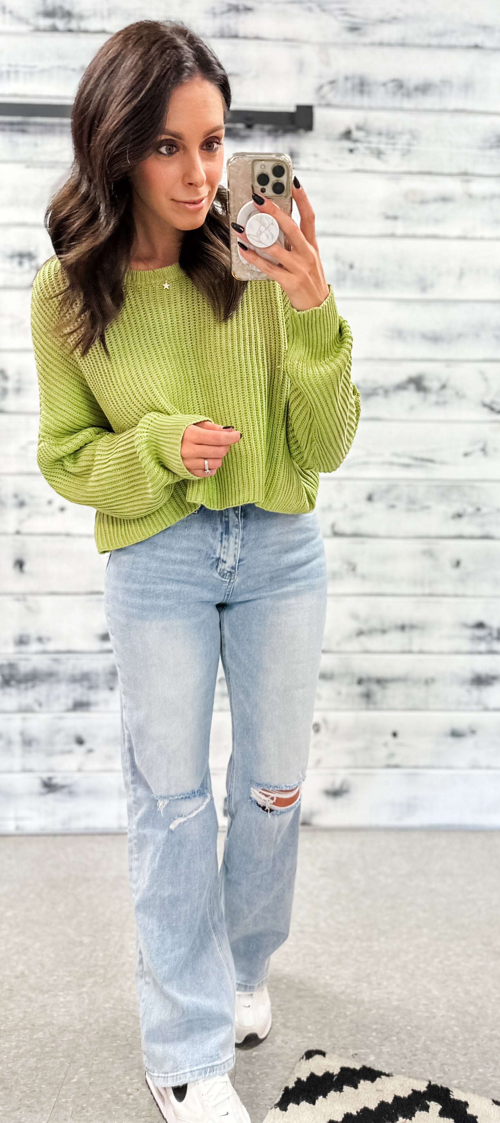 Mint green 2024 sweater outfit