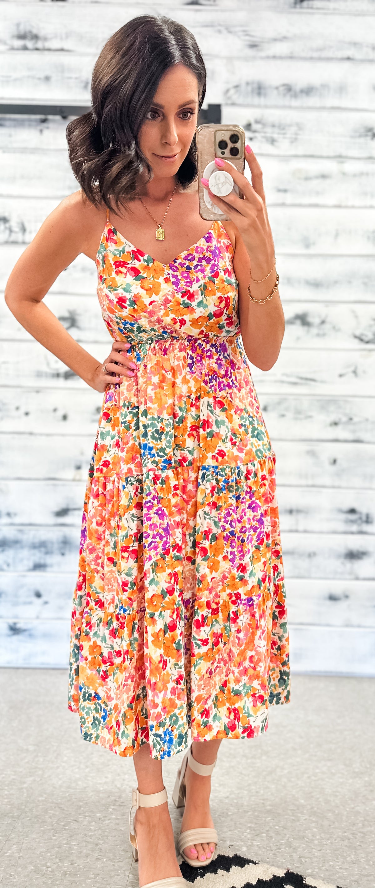 Summer Vibes Floral Tiered Midi Dress