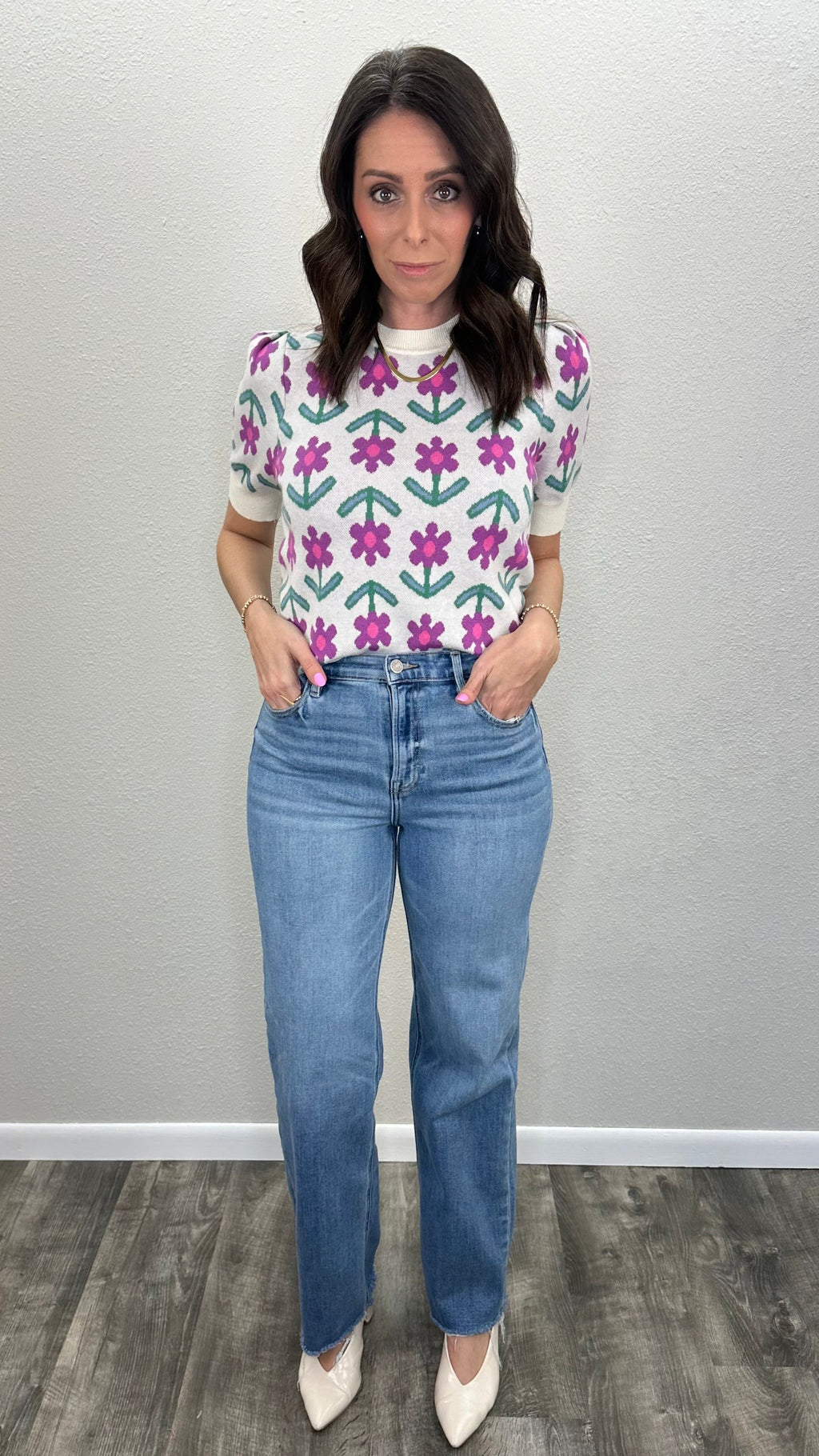 Garden Party Floral Sweater Top