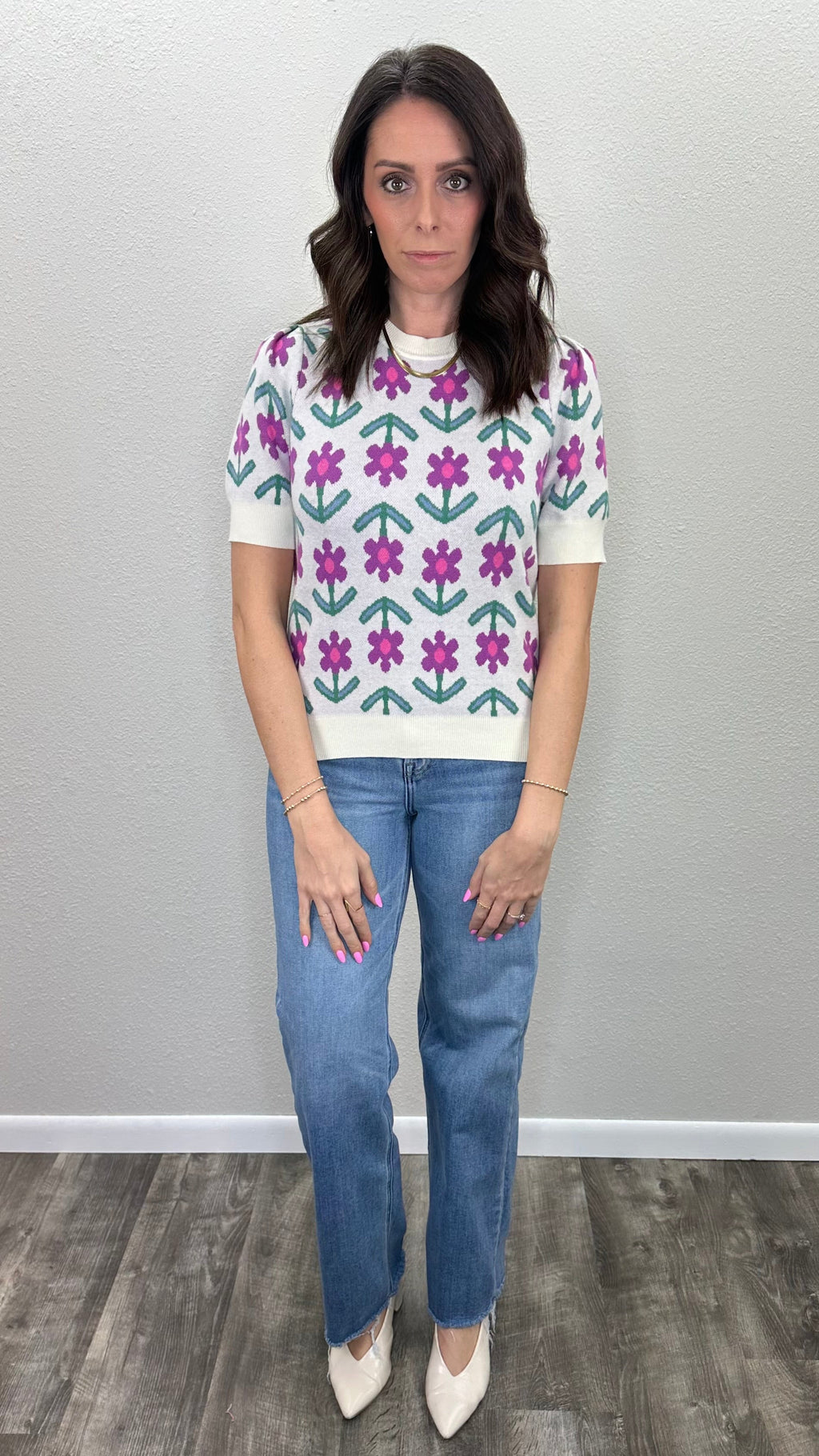 Garden Party Floral Sweater Top