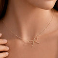 Gold Plated Dainty Bow Necklace