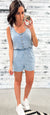 Chambray Denim Button Up Romper