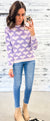 Lavender Fuzzy Hearts Sweater