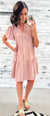 Rosewood Babydoll Button Up Tiered Dress