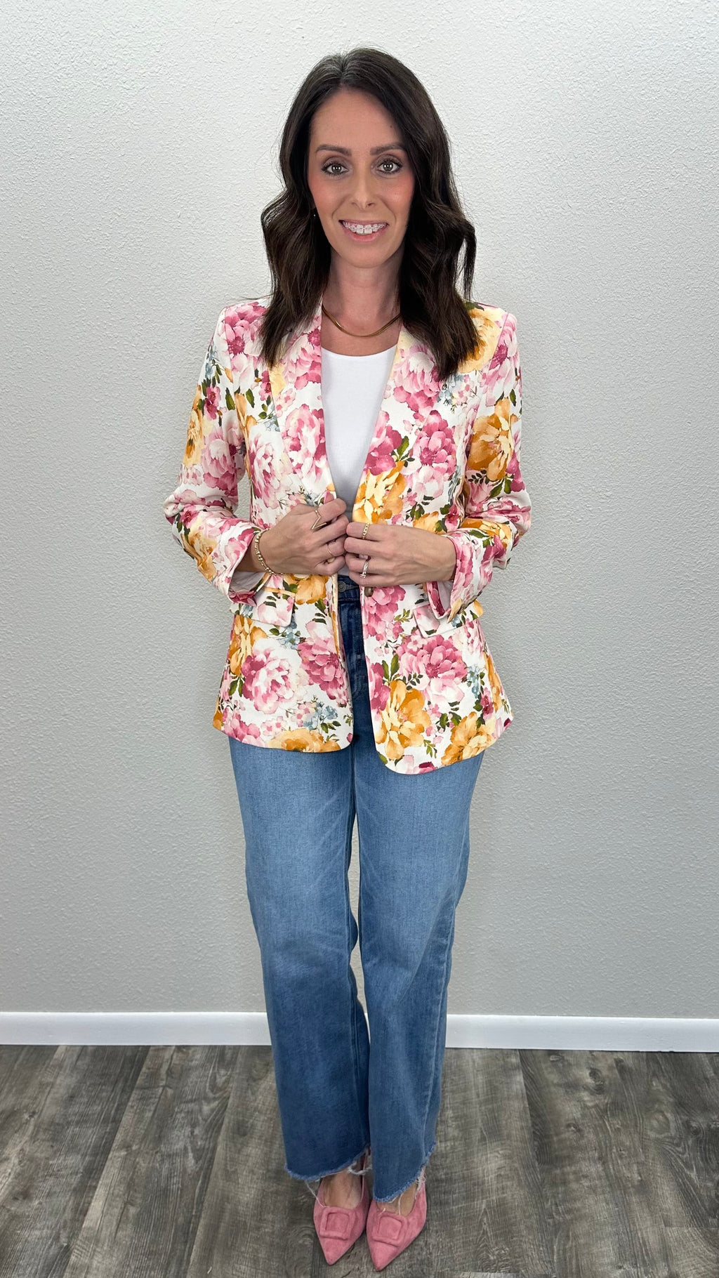In Bloom Floral Linen Blazer