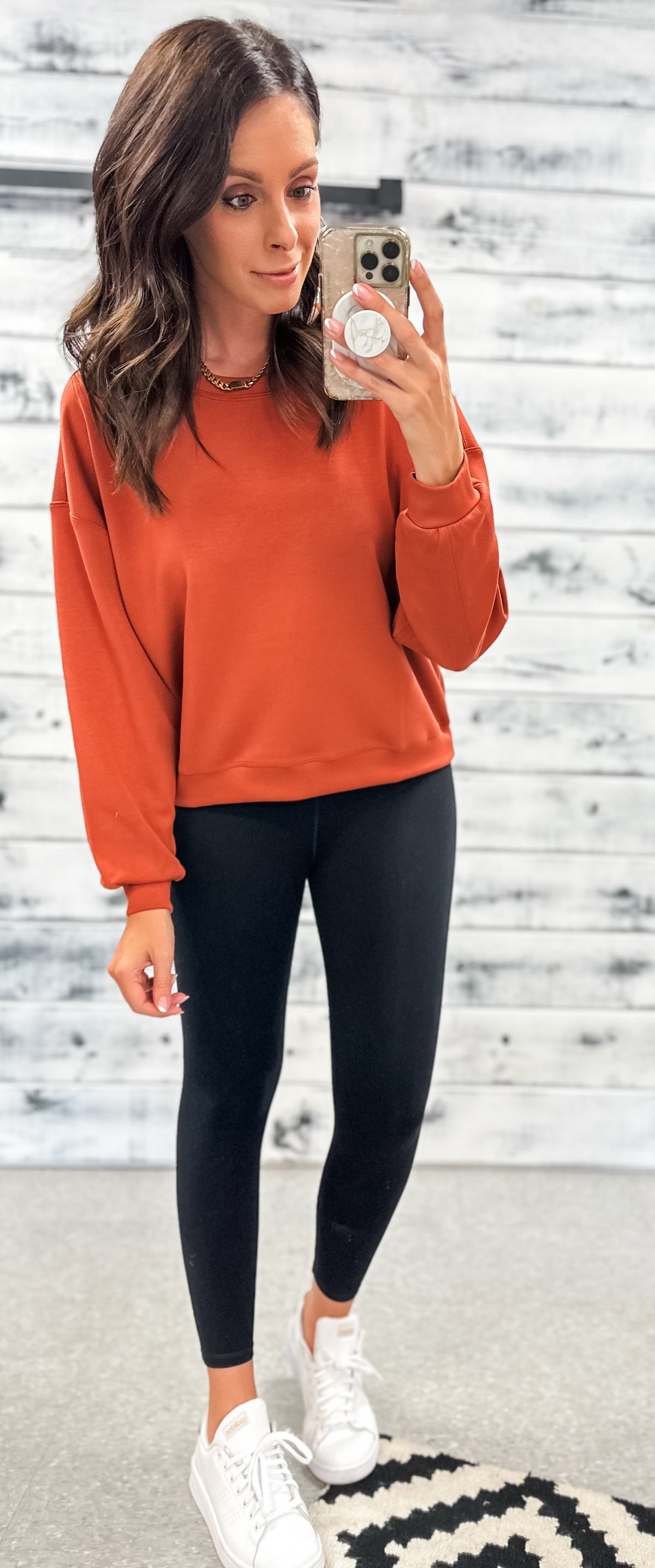 Rust Softest Ever Relaxed &quot;Crop&quot; Sweatshirt
