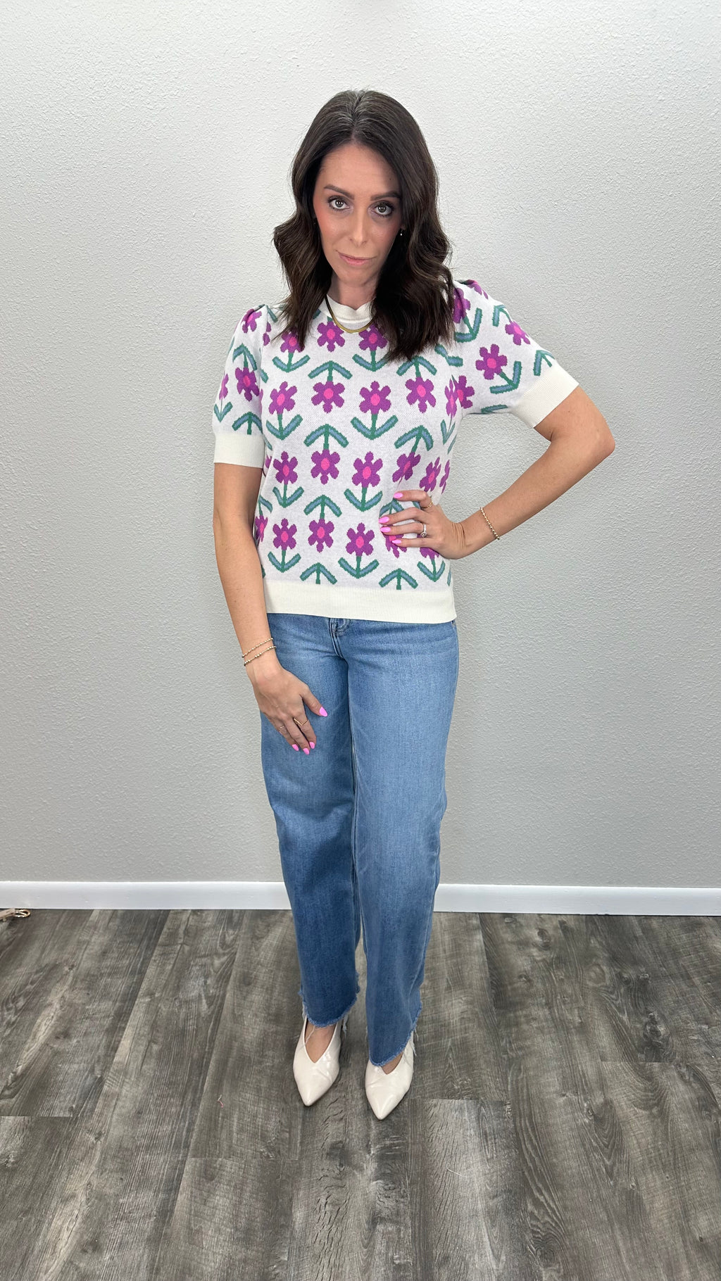 Garden Party Floral Sweater Top