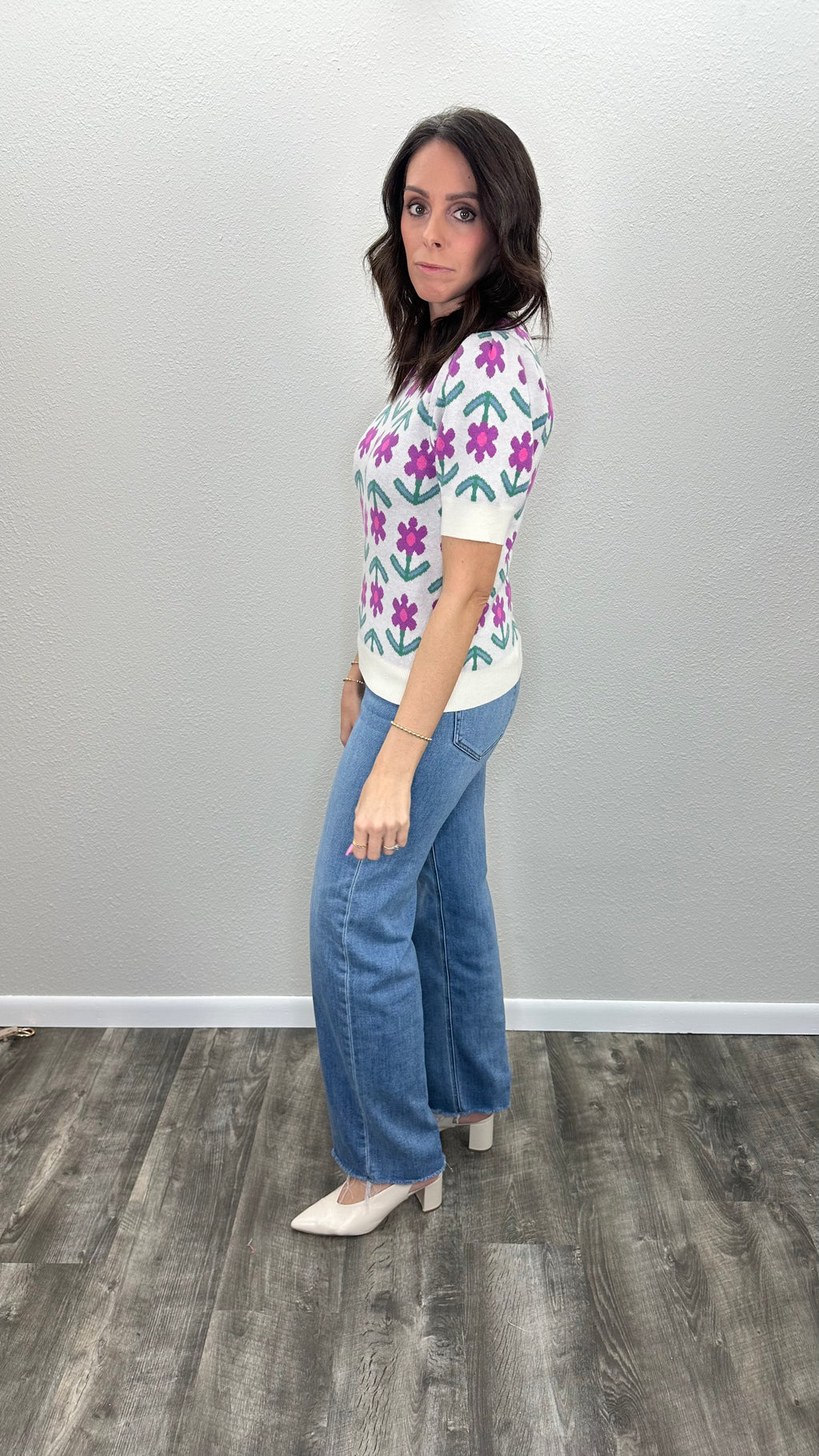 Garden Party Floral Sweater Top
