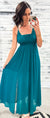 Jade Plunge Maxi Dress W/Smocked Insert