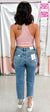 Vervet Distressed Crop Straight Leg Jean