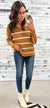 Dark Caramel & Ivory Striped Sweater