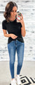 Black Ribbed Scoop Top