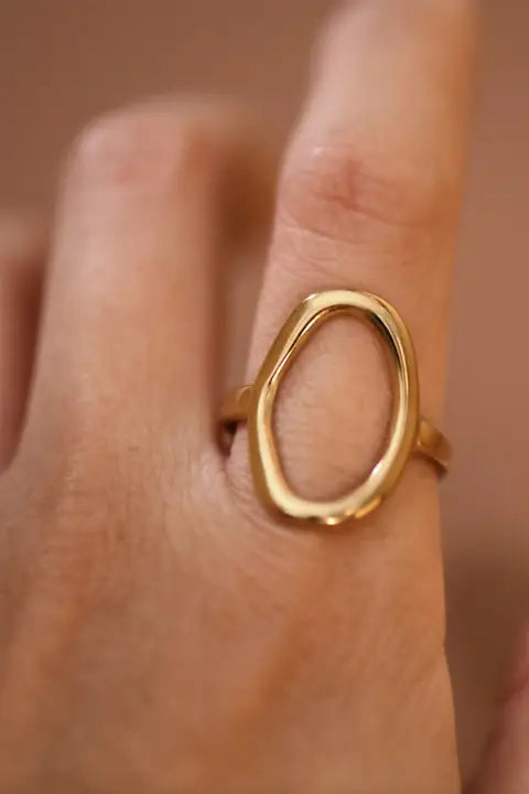 Gold Plated Open Oval Ring
