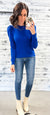 Cobalt Blue Puff Sleeve Sweater