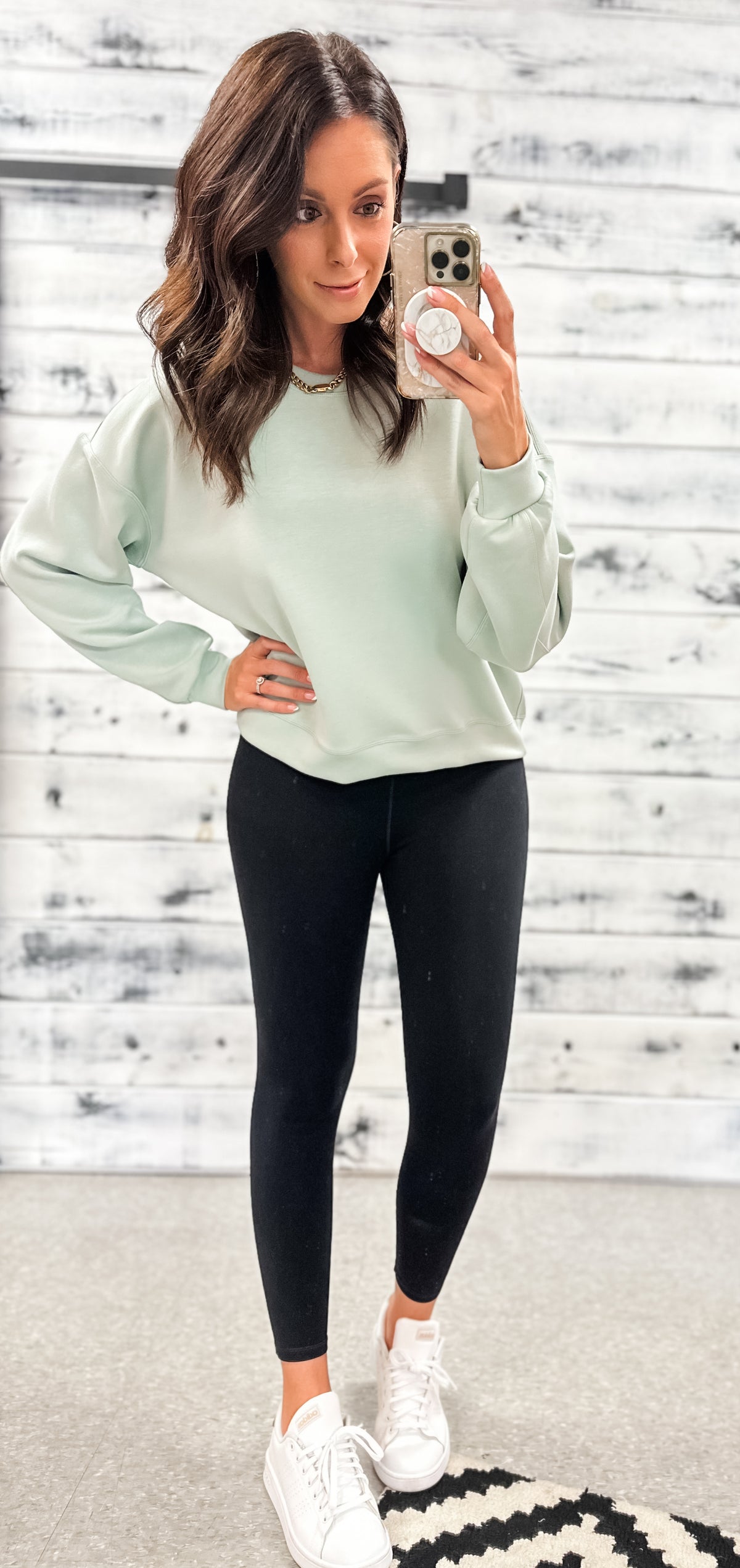 Light Sage Softest Ever Relaxed &quot;Crop&quot; Sweatshirt