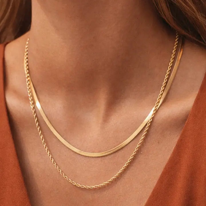Gold Plated Double Chain Necklace