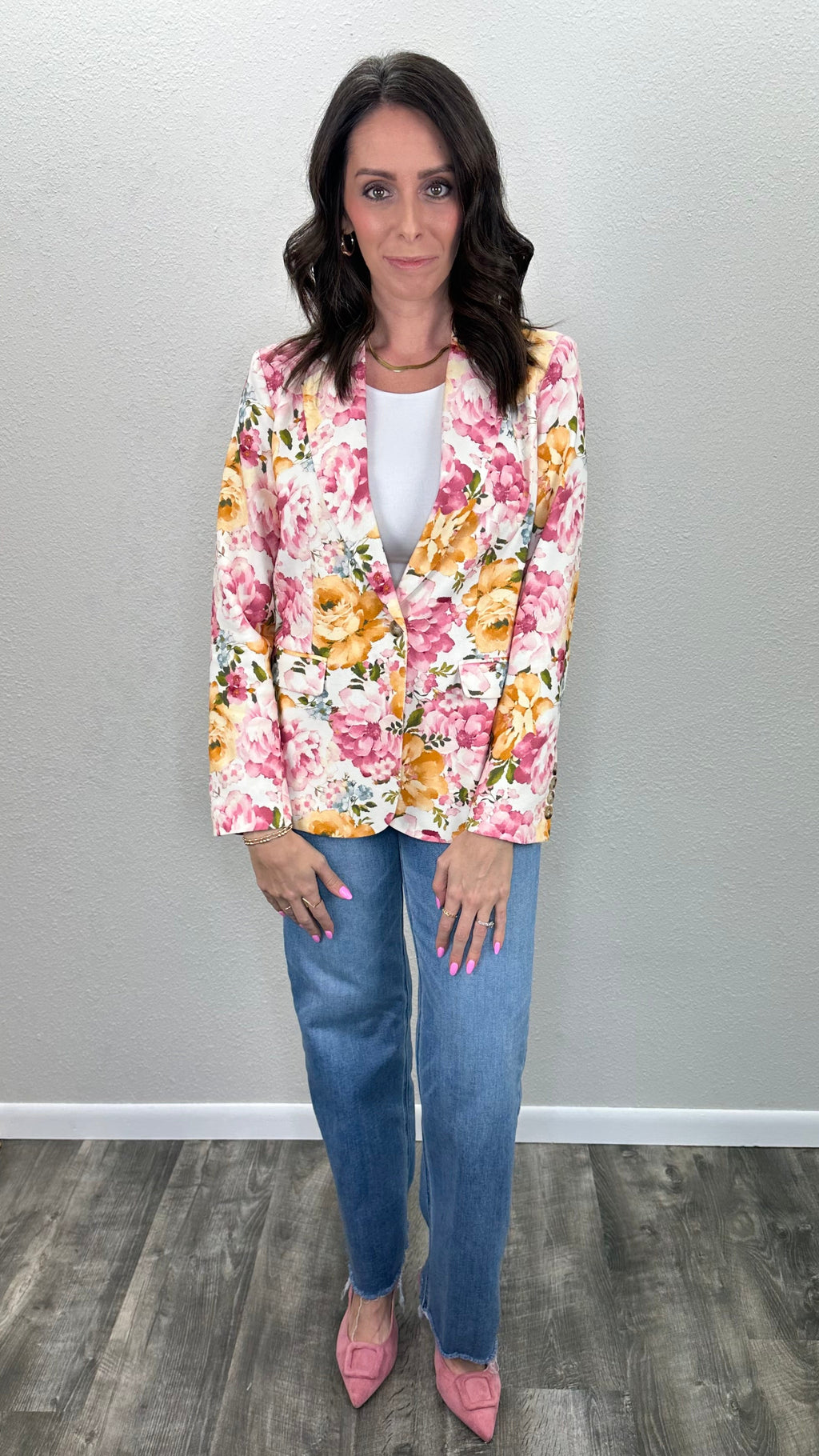 In Bloom Floral Linen Blazer