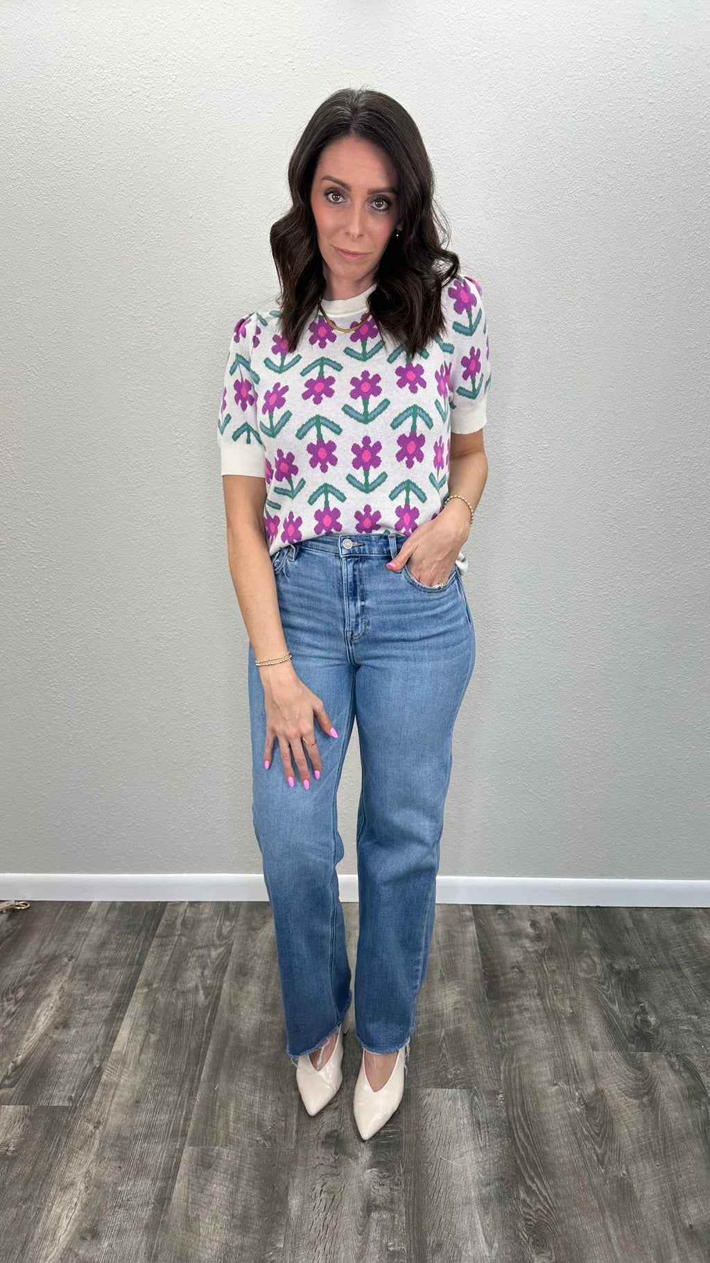 Garden Party Floral Sweater Top