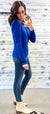 Cobalt Blue Puff Sleeve Sweater