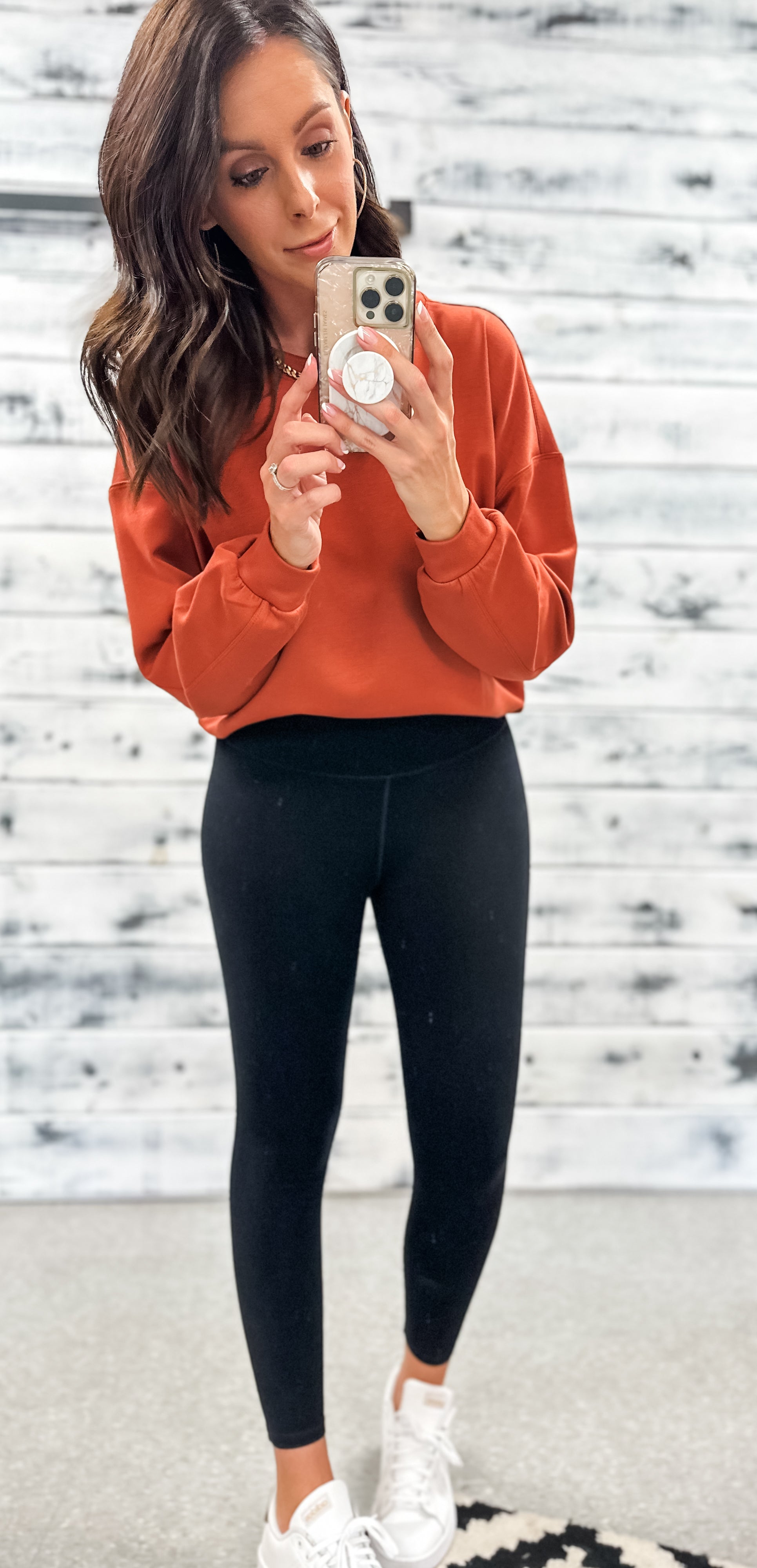 Rust Softest Ever Relaxed Crop Sweatshirt - Grace and Garment
