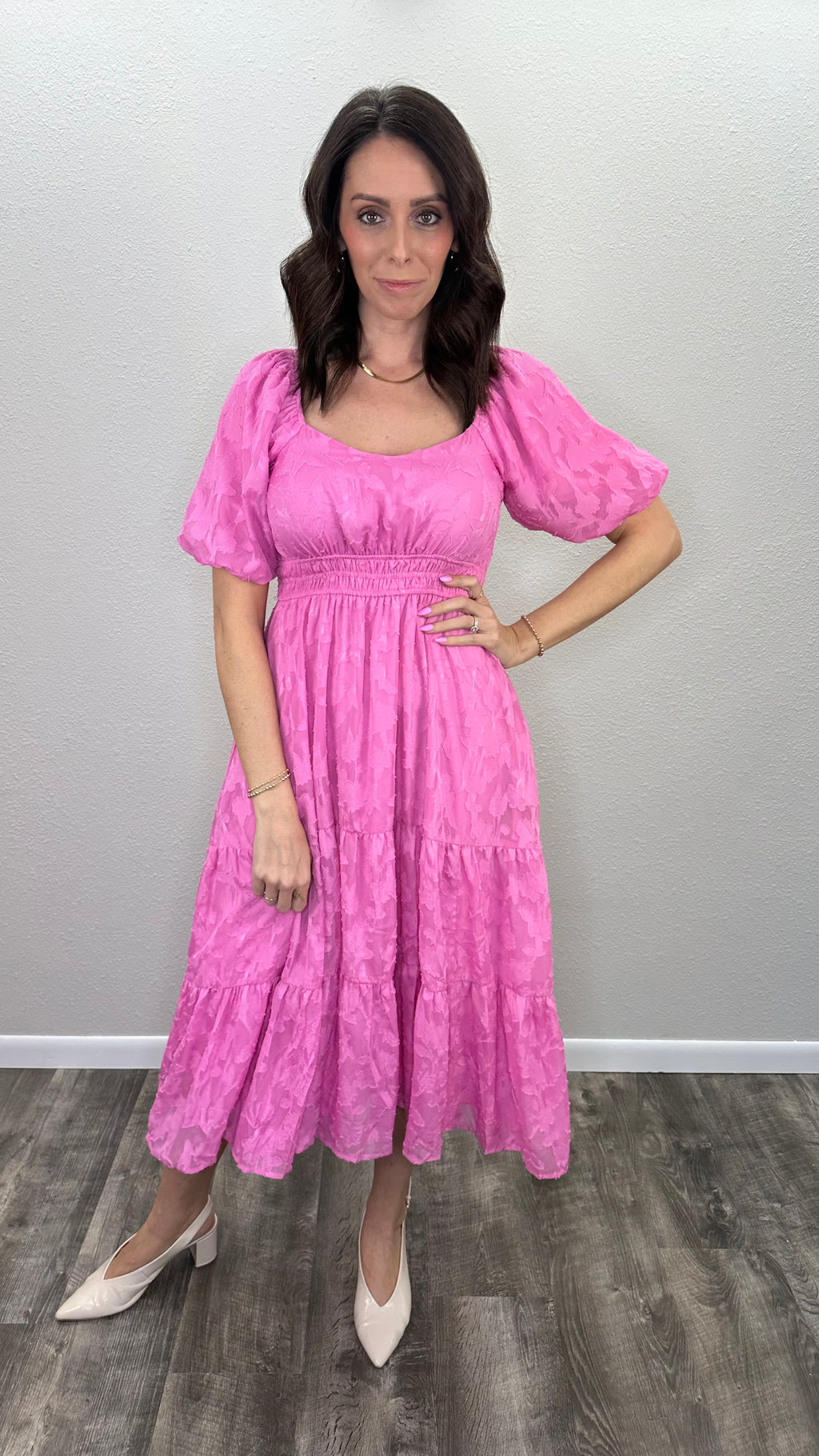 Hibiscus Darling Embroidered Midi Dress