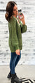 Olive Cable Knit Cardigan W/Pockets