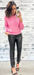 Bubble Pink Studs & Sparkle Sweater