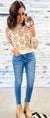 Cream & Camel Floral Crop Sweater