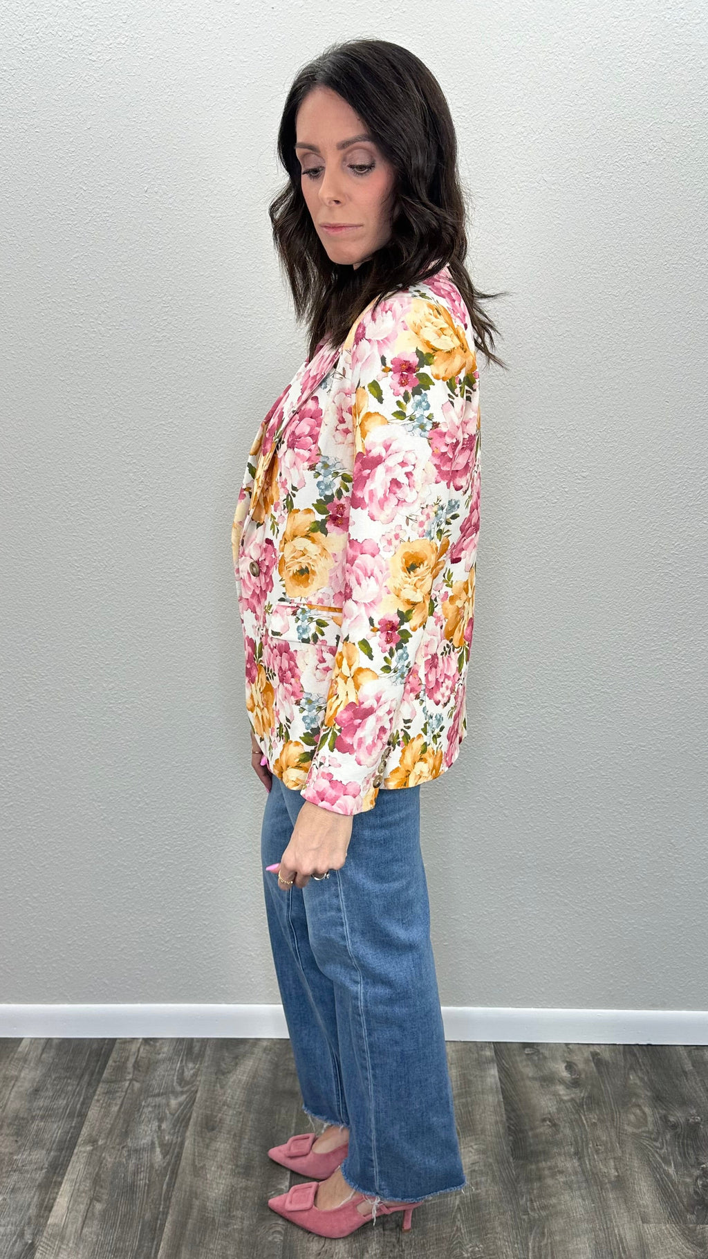 In Bloom Floral Linen Blazer