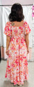 Pink & Tangerine Floral Sweetheart Maxi