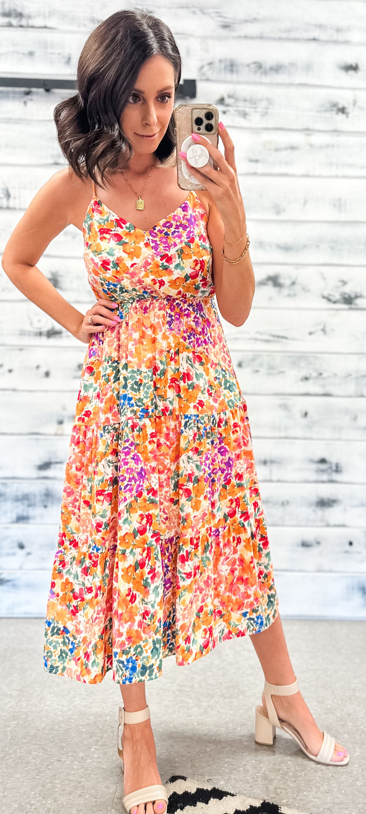 Summer Vibes Floral Tiered Midi Dress