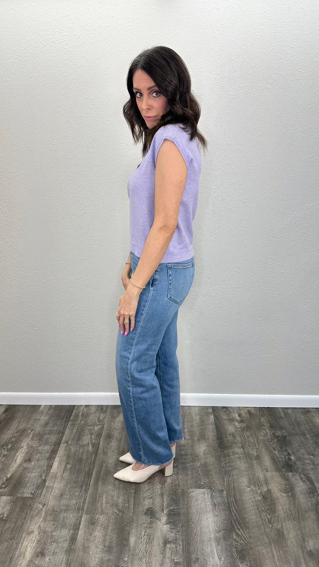 Lavender Daydream Crop Polo Top