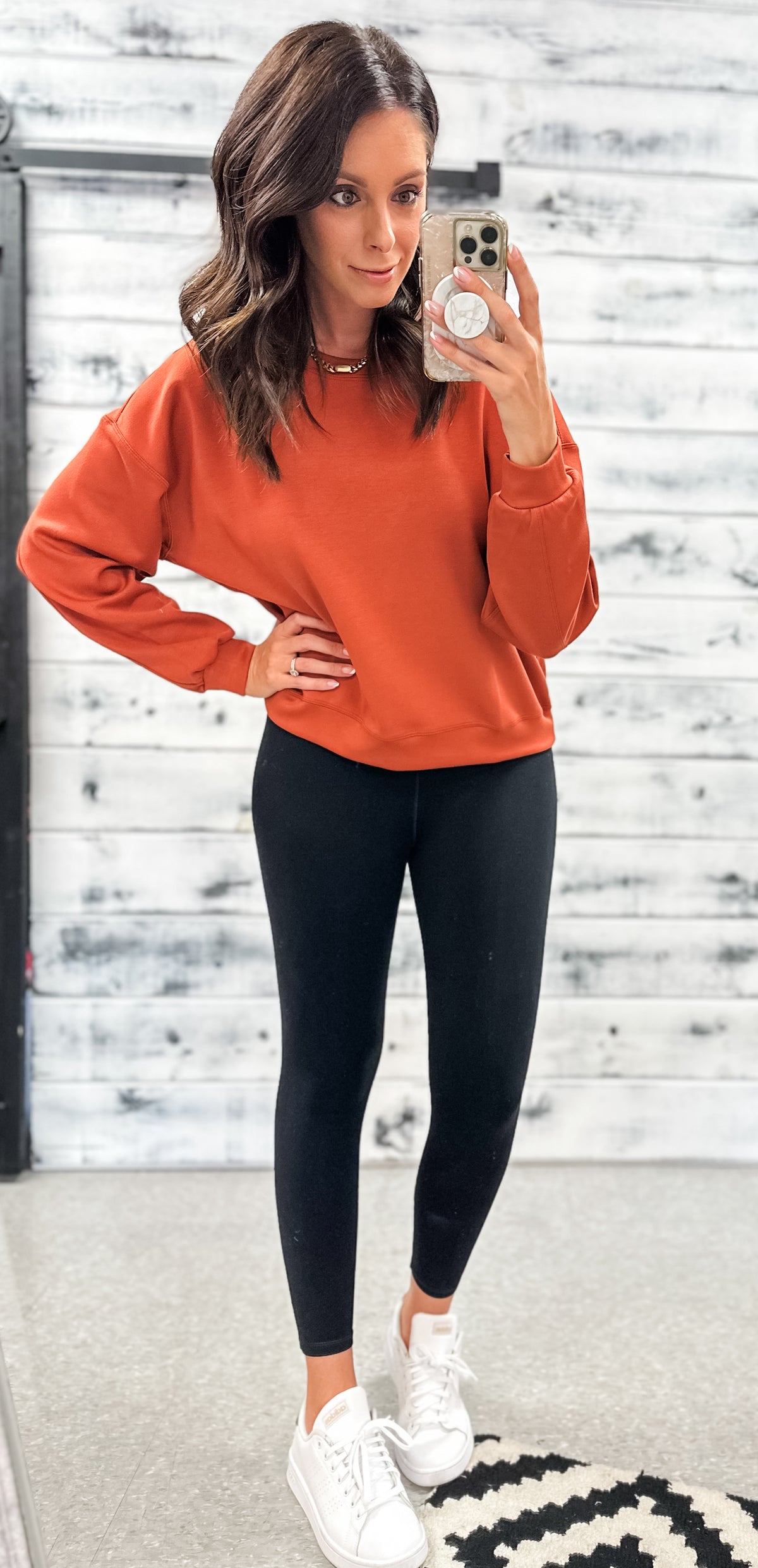 Rust Softest Ever Relaxed &quot;Crop&quot; Sweatshirt