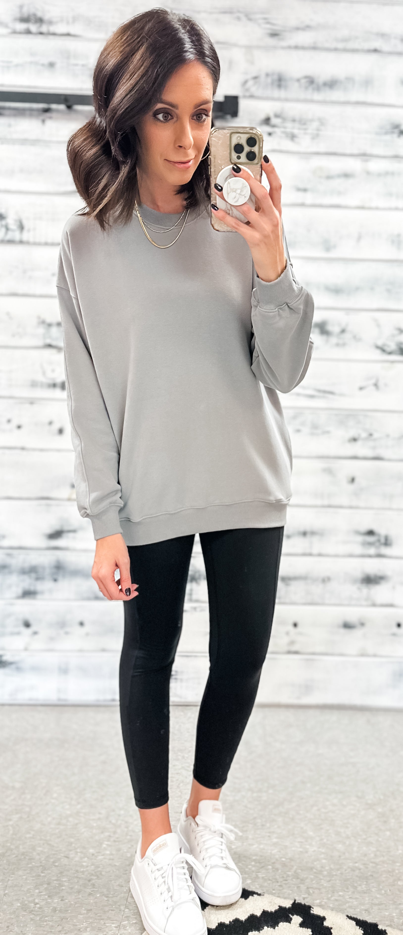 Grey French Terry Pocket Sweatshirt