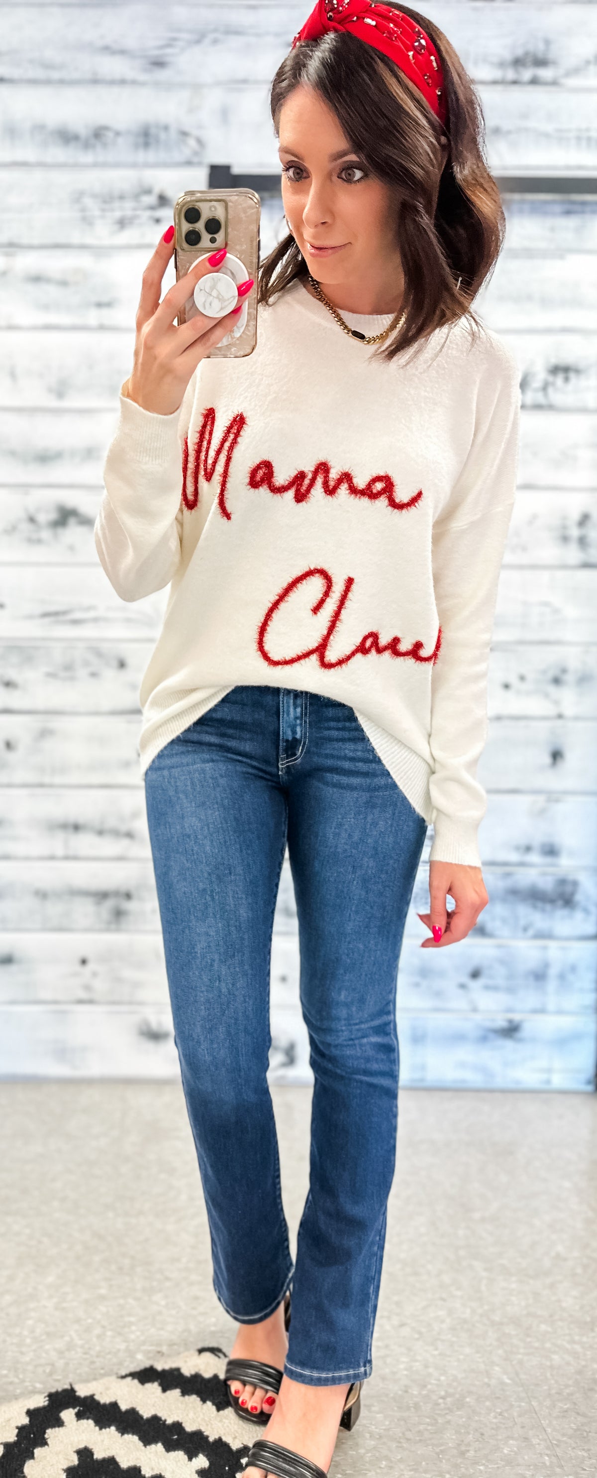 &quot;Mama Claus&quot; Tinsel Sweater