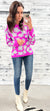 Bright Orchid & Sky Floral Sweater