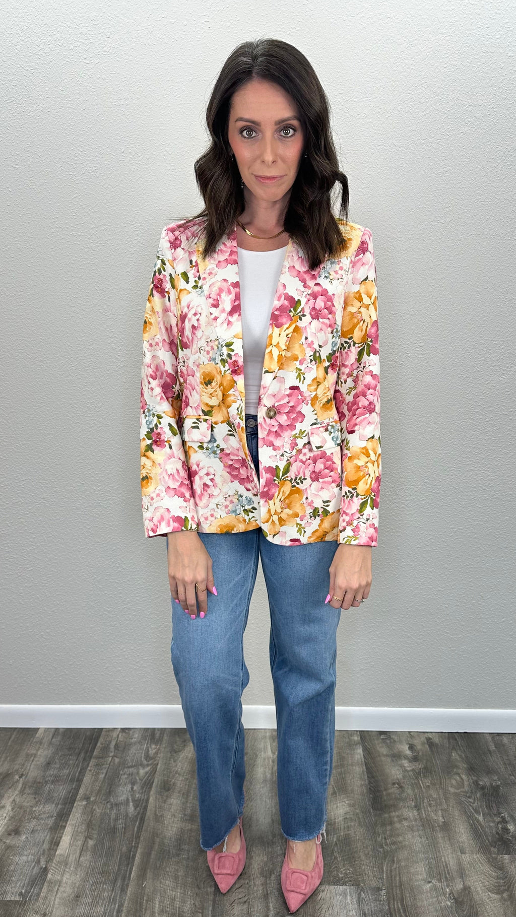 In Bloom Floral Linen Blazer
