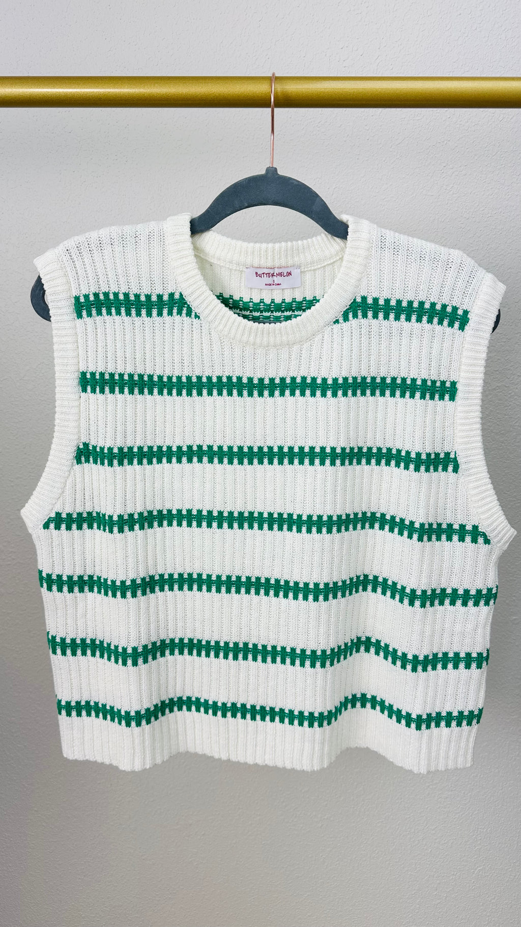 Green Stripe Summer Sweater