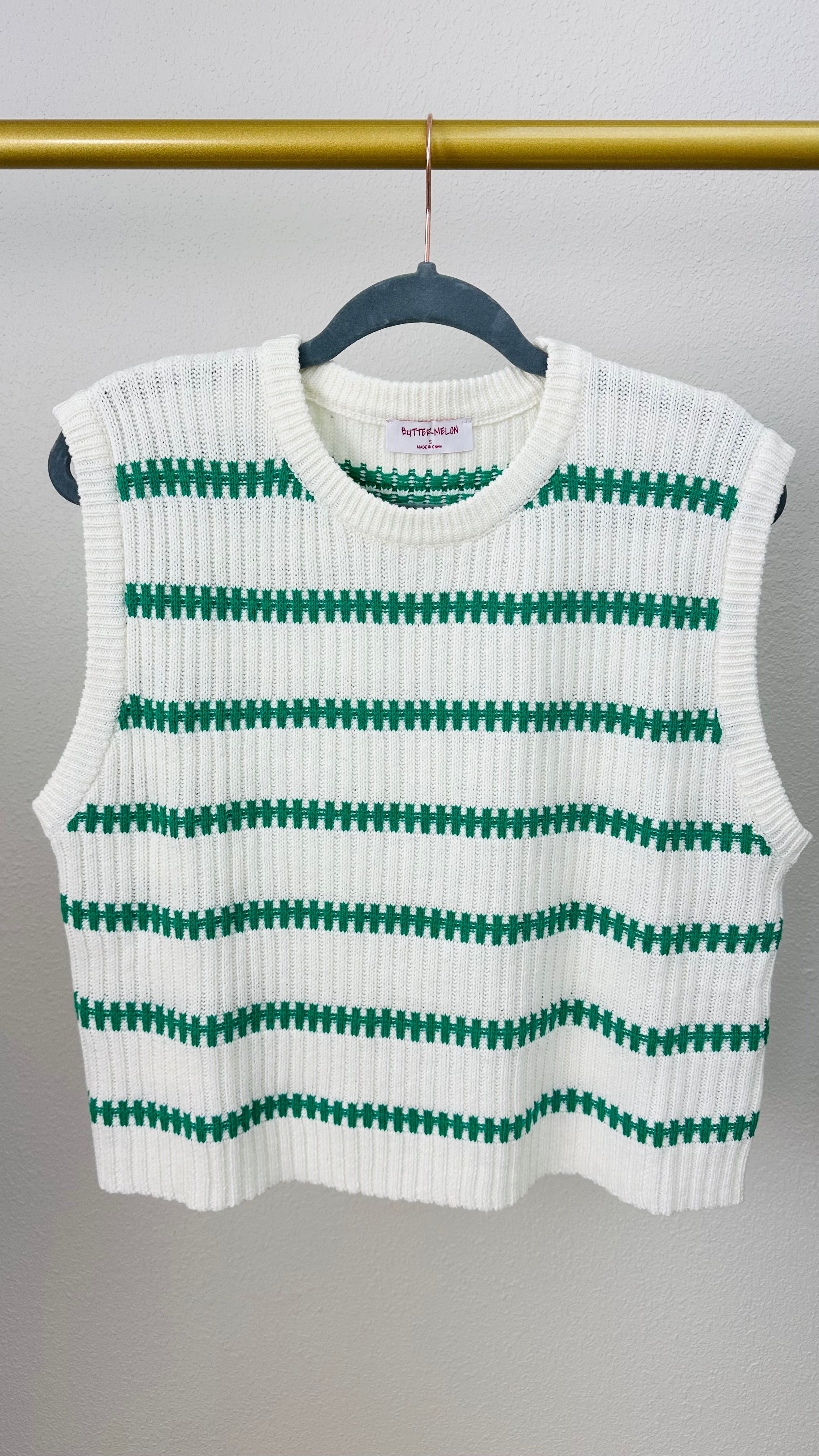 Green Stripe Summer Sweater