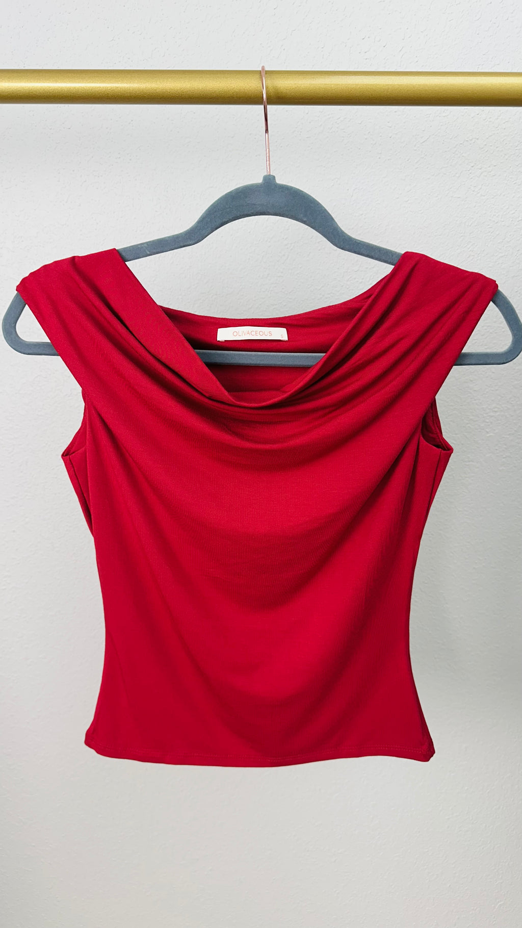 Red Hot Off the Shoulder Top