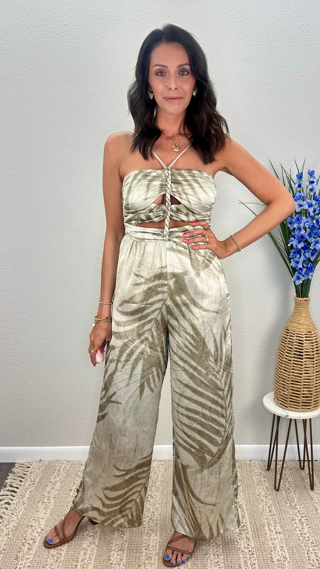 Palm Muse Braided Cut-Out Jumpsuit