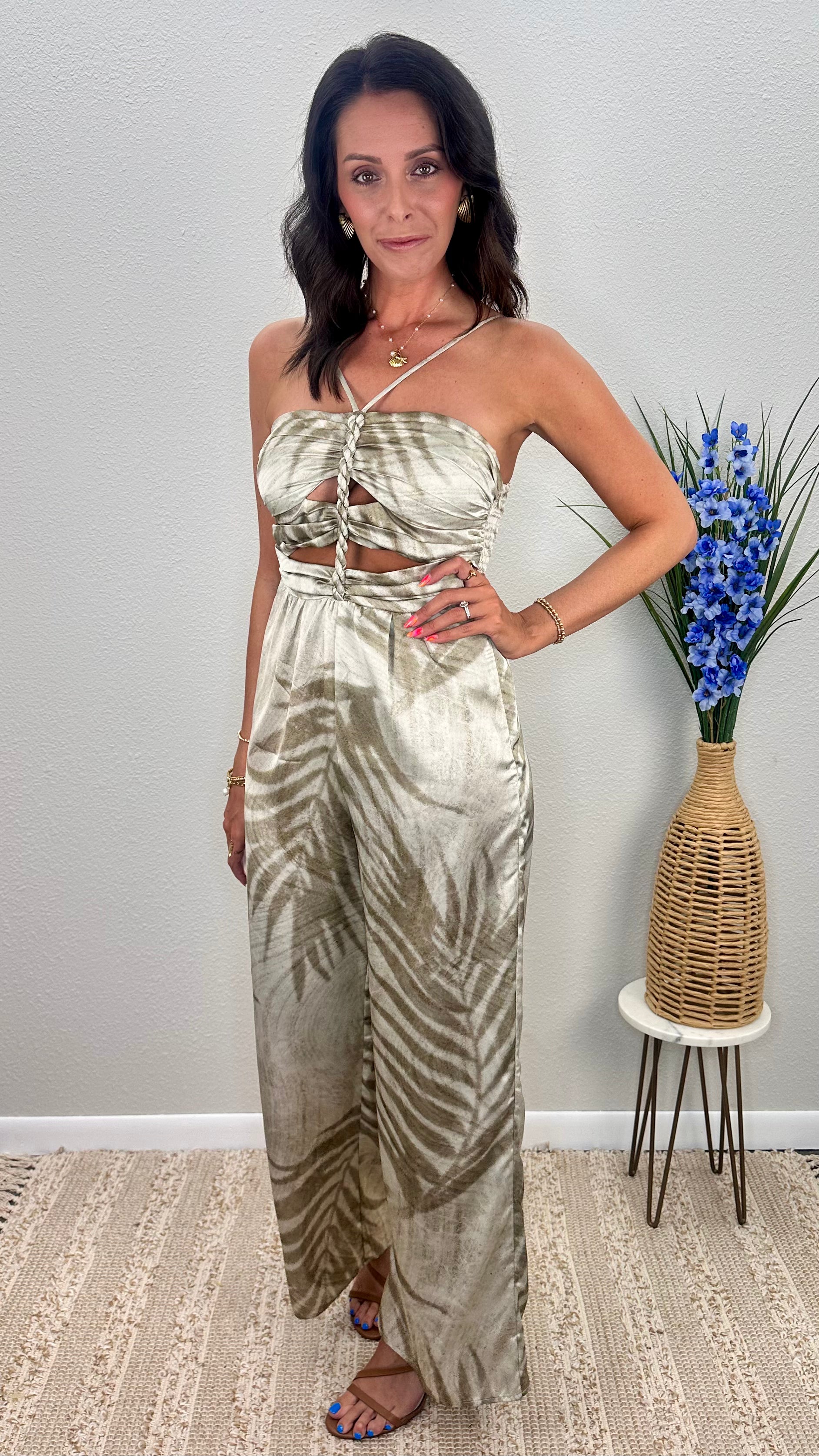 Palm Muse Braided Cut-Out Jumpsuit