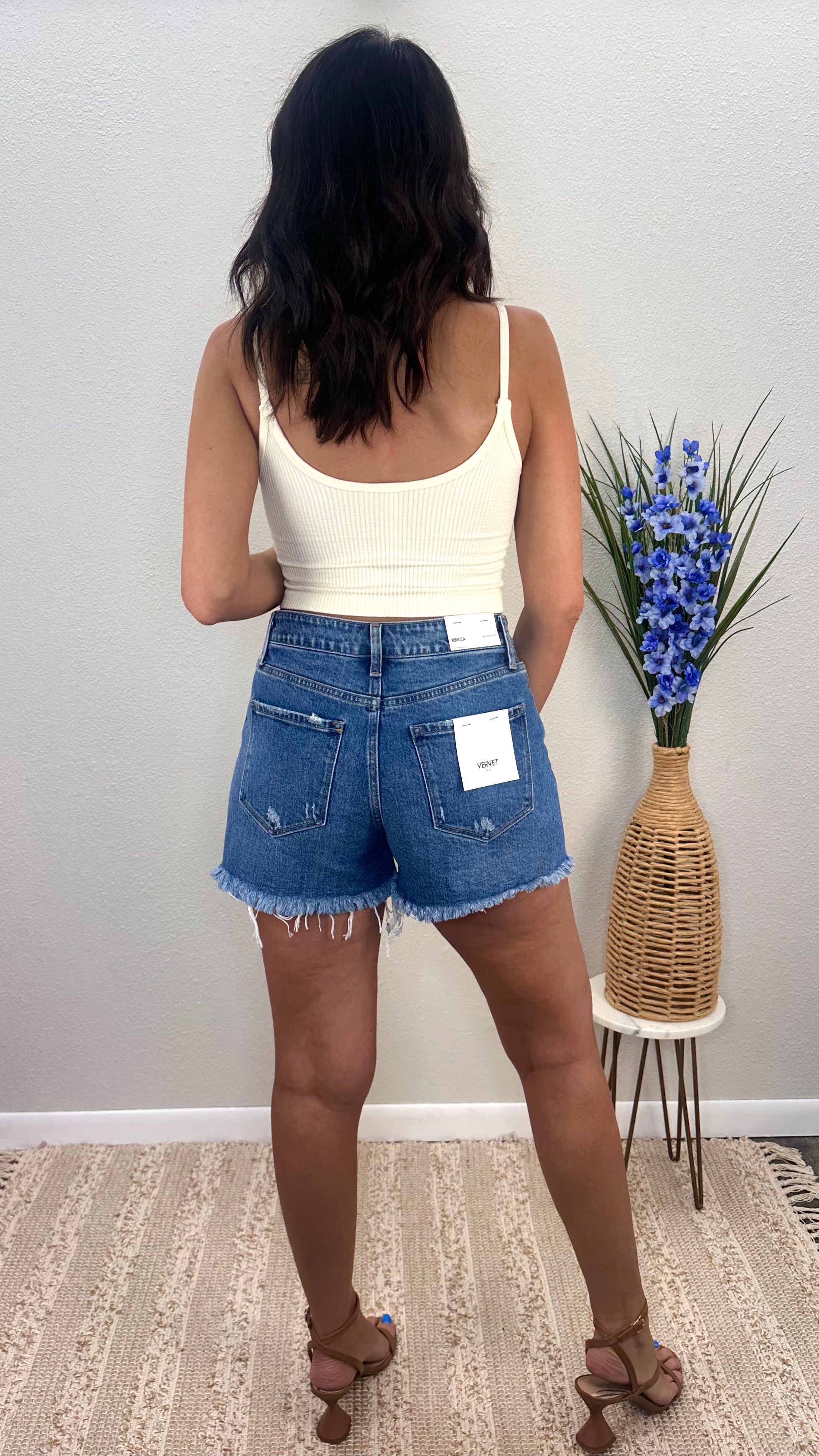 Vervet Rebecca High Rise Frayed Short